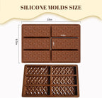 2 Pack Chocolate Bar Mold Deep for Stuffed Bar, Non-Stick Thick Chocolate Molds, Silicone Chocolate Candy Molds for Knafeh Pistachio Chocolate Bar, Candy, DIY Handmade Gifts (2 Pcs Diamond)