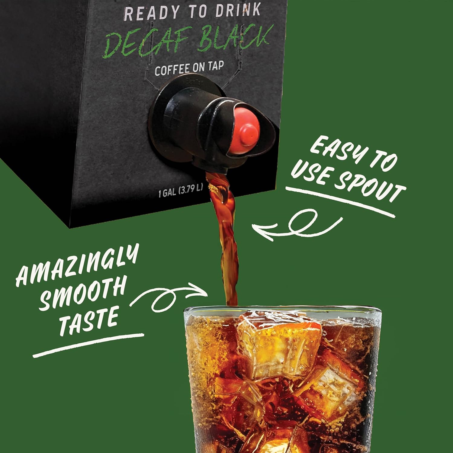 Java House Cold Brew Coffee on Tap – Premium 100% Arabica Decaf – Smooth Decaf with Chocolate & Caramel Notes – 1 Gallon Box (16 Servings) – Ready to Drink, No Caffeine, No Brewing Required, Fridge-Friendly