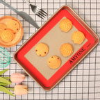 AMYONE Silicone Baking Mat for 1/8 Sheet Pan, Eighth Non-Stick Silicone Baking Sheet Liner for Cookie Macaron Bread Pastry, Food Grade Silicone Mat for 9 x 7-inch Small Toaster Oven Tray, 2 PCS