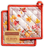 Maison d' Hermine Pot Holders Set 100% Cotton Heat Resistant Potholders 8" x 8" Hot Pads with Loop BBQ, Cooking, Baking, Grilling, Kitchen, Handling Hot Pans (Pack of 2, Amarante)