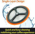 PortableAnd 34oz Double Vacuum Insulation Large Silicone French Press Coffee Maker with Silicone Ring, Stainless Steel, Perfect for Camping, Travel, and At-Home Use (Matte Black)