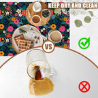 Dish Drying Mat Colorful Flowers and Leaves Coffee Bar Mat for Countertop Absorbent Hide Stain Rubber Backed Dish Drainer Rack Pad Espresso Machine Table Accessories Dining Room Decor 11.8 x 19.7 Inch