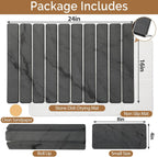 2 PCS Large Stone Dish Drying Mat for Kitchen Counter,Quick Dry Stone Dishes Mats,Marbled Water Absorbing Diatomaceous Earth Drying Pad for Countertop Bottles Utensils Cups（Dark Gray 24"×16" & 8"x4"）