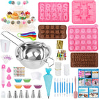 Cake Pop Maker Kit 618Pcs with 5 Silicone Mold Sets - 3 Tier Display Stand, Chocolate Candy Melting Pot,Piping Tips and Coupler, Measuring Cup, Muffin Cupcakes, Decorating Pen, Lollipop Sticks