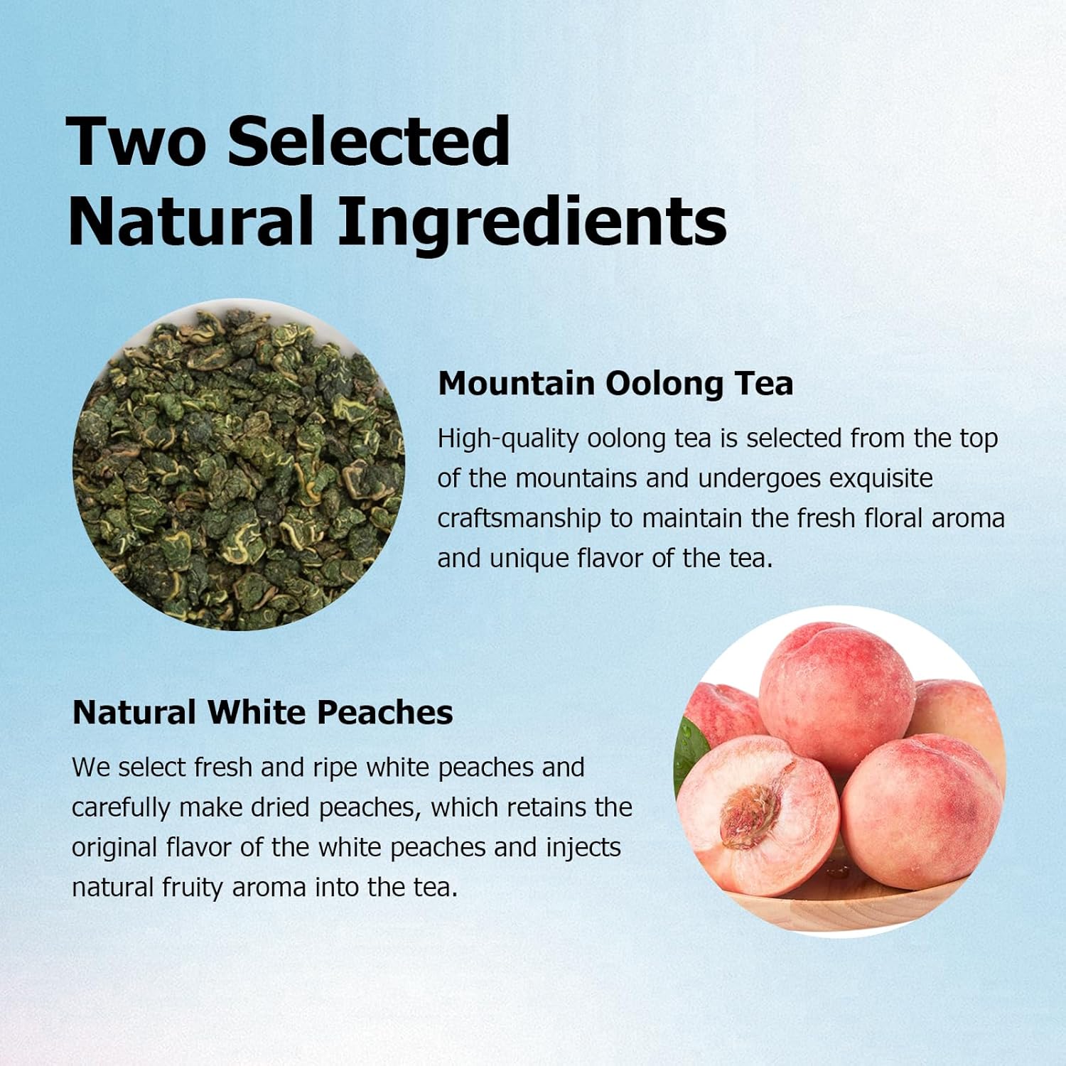 HANFANGLING White Peach Oolong Tea, Refreshing, Caffeine Alternative, Fresh Sweetness of White Peach and Aromatic Taste of Oolong Tea Loose Leaf