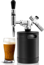 NutriChef Nitro Cold Brew Coffee Maker - 64Oz Stainless Steel Home Brew Coffee Keg w/Adjustable Pressure Regulator, Nitrogen Coffee Growler Machine Dispenser System, Stout Creamer Faucet NCNTROCB20