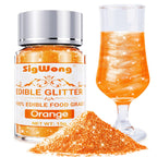 Orange Edible Glitter - 15g Food Grade Luster Dust Powder, Cake Decorating Sprinkle Glimmery Dust for Drinks, Wine, Fondant, Chocolate, Candy, Cookie, Vegan