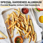 Commercial Quality Baking Sheet Pan Set, Natural Aluminum Cookie Sheet, Umite Chef Encapsulated Galvanized Steel Rim Warp Resistant Baker's Quarter Sheet Pan, Cookie Tray Pans for Baking, Roasting