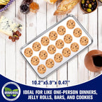 Mimorou 12 Pcs Baking Sheet Stainless Steel Cookie Small Metal Sheet Pans Professional Rectangle Oven Trays Kitchen Baking Cooking Oven and Toaster, Dishwasher Safe(10.2 x 5.9 Inch)