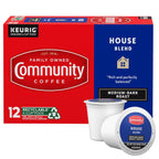 Community Coffee House Blend Medium-Dark Roast Single-Serve Keurig K-Cup Pods, 12 Count (Pack of 1)