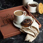 Hammont Wooden Square Trays - Five Piece Nested Serving & Organizing Trays - Rustic Brown Solid Wood - Set of 5 (16x16x1.5", 15.3x15.3x1.5", 14.5x14.5x1.4", 13.75x13.75x1.25", 13x13x1.1")