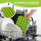 2 Packs 24 Cups Silicone Muffin Pan with Metal Reinforced Frame Mini Size Cupcake Pan Tray Egg Bites Silicone Circle Cookie Molds Muffin Tin Tart Pans Baking Sheet Set for Breakfast Sandwiches