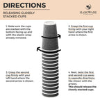 [85 SET]Harvest Pack 16 oz Coffee Cups, Disposable Insulated Coffee Cups, Ripple Double-Walled Paper Cups with Lids, Black and White Geometric, Drinking Cups for Tea Hot Chocolate Drinks To go