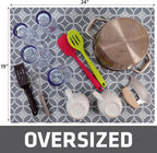 Drymate XL Dish Drying Mat, Oversized (19”x24”), Low-Profile, Super Absorbent, Quick Dry Fabric, Waterproof & Slip-Resistant, for Kitchen Counter, Trimmable, Easy to Clean (USA Made)(Indigo Grey)