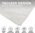 The Rag Company - All-Purpose Microfiber Terry Cleaning Towels - Commercial Grade, Highly Absorbent, Lint-Free, Streak-Free, Kitchens, Bathrooms, Offices, 300gsm, 14in x 14in, Ice Grey (12-Pack)