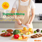 Riveira White Bamboo Wood Cutting Board – Versatile And Durable: Set Of 4 Pcs Rectangular Wooden Cutting Board – Natural Wooden Cutting Boards For Kitchen – Complete White Bamboo Wooden Chopping Board