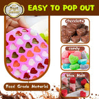 Silicone Mini Heart Molds，Ice Cube Heart Molds Gummy Heart Molds Mini Heart Shape Mold for Baking Silicone Molds for Candy Chocolate Soap Jelly Cake Heart Ice Tray - 4 Pack - Pink