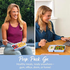 Bentgo Prep - 20-Piece 2-Compartment Reusable Meal Prep Containers with Lids, PFAS & BPA Free Materials, Durable, Microwave, Freezer, & Dishwasher Safe To Go Food Storage (Periwinkle)