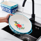 Wisenvoy Pie Pan Ceramic Pie Dish 9.8 Inches Pie Plate Porcelain Deep Dish Pie Pan Non-Stick Pie Pans