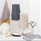 Homaxy 100% Cotton Waffle Weave Kitchen Dish Towels, Ultra Soft Absorbent Quick Drying Cleaning Towel, 13 x 28 Inches, 8-Pack, Dark Grey