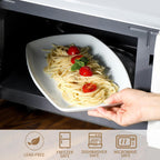 fMBB White Rectangular Plate Set, Ceramic Large Serving Platters, 12 Inch Dessert Trays for Party, Entertaining, Food, Appetizers, Dishwasher and Oven Safe Salad Dishes Set of 4