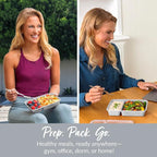 Bentgo Prep - 20-Piece 2-Compartment Reusable Meal Prep Containers with Lids, PFAS & BPA Free Materials, Durable, Microwave, Freezer, & Dishwasher Safe To Go Food Storage (Silver)