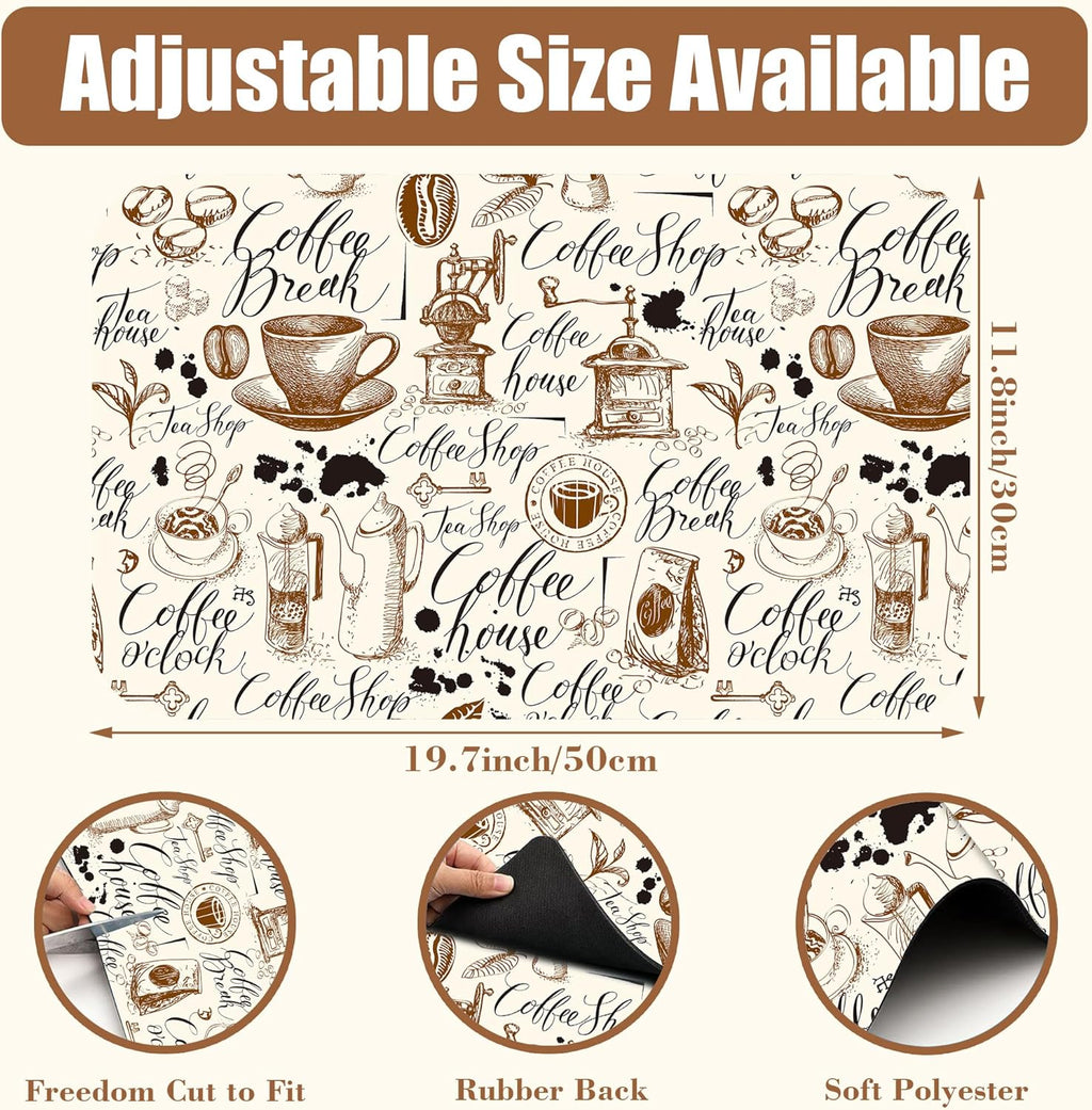 Dish Drying Mat - Absorbent Countertop Mat with Rubber Backing, Hide Stain, Dish Drainer Rack, 11.8 x 19.7 Inch