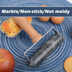 Tianman Rolling Pin Pizza Roller, Marble Roller Non-Stick T-Type, For Cake Baking Tortilla Fudge Pizza Cookies and Other Kitchen Baking Cooking (Type 1 Black).
