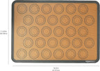 Amazon Basics Silicone Baking Mat for Macarons, Non-Stick, Food Safe, 16.5" x 11.6", Beige/Gray, Pack of 2