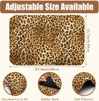 Leopard Print Dish Drying Mat for Kitchen Counter Hide Stain Absorbent Drying Rack Pad Rubber Backed Coffee Mat Espresso Machine Coffee Bar Accessories 15.7 x 23.6 Inch