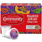 Community Coffee Mardi Gras King Cake Flavored 12 Count Coffee Pods, Medium Roast, Compatible with Keurig 2.0 K-Cup Brewers, 12 Count (Pack of1)