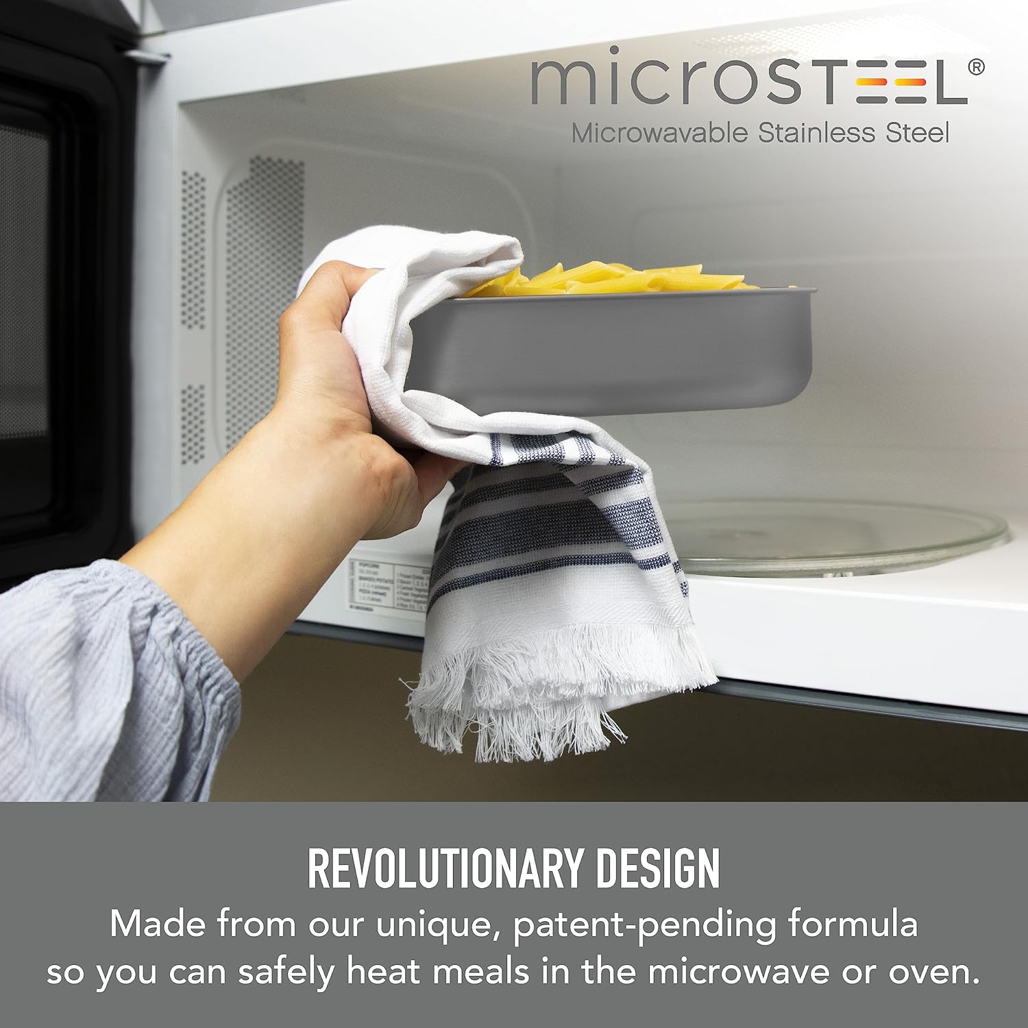 Bentgo MicroSteel Leak-Proof Lunch Box - Microwave-Safe, Oven-Safe, Bento-Style Container with Removable Divider, Airtight Lid, Sustainable Design, Odor & Stain Resistant (Stainless Steel)