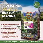 Low Acid Organic Coffee – Whole Bean, Mold-Free & Stomach Friendly by Java Planet, Peruvian Single Origin Coffee, Medium Dark Roast, Smooth Full Flavored, 5LB Bag