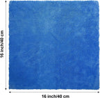 Shimeyao 30 Pcs Edgeless Microfiber Plush Towels for Cars Detailing Drying Wash Polishing Absorbent Cleaning Cloths, 500 GSM, 16 x 16 Inch(16 x 16 Inch,Dark Blue,30 Pcs)