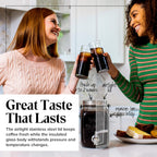 Willow & Everett Cold Brew Coffee & Iced-Tea Maker Pitcher, 2 L Glass Dispenser w/Metal Spigot & Mesh Filter Iced Coffee & Sun Tea Brewing System