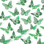SAOROPEB 3D Butterfly Wall Decor - 48 Pcs, 4 Styles, 3 Sizes, Removable Stickers for Birthdays & Parties