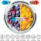 Set of 5 Stackable Space-Saving Nesting Glass Bowls with BPA Free Lids for Foodprep, Storage, Baking, Mixing & Cooking, Microwave Safe - Durable Inert Borosilicate Glass