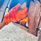 Oven Gloves 932°F Extreme Heat & Cut Resistant Oven Mitts with Fingers for BBQ, Cooking, Grilling, Baking – Accessory for Fire Pit, Camping, Fireplace & More - Orange Bitcoin Gift