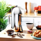 Custom-Style Double Wall French Coffee Press, 34-Ounce, Stainless Steel (Retro)