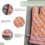 Maison d' Hermine Oven Gloves 100% Cotton Oven Mitt 7" x 13" with Loop Heat Resistant, BBQ, Cooking Gloves, Baking, Grilling, Kitchen, Handling Hot Pans (Pack of 1, Harvest Festival)