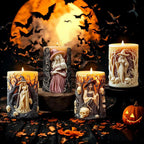 Witch Cylinder Silicone Candle Mold for Candle Making,Pillar Casting Silicone Molds for Resin Casting,Scented Candle, Soap,Silicone Molds for Home Decor,Resin Craft Gifts (C)