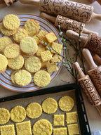 DOILY Embossing Rolling Pin with Flowers Pattern. Dough and Clay Roller for Embossed Cookies and Pottery. Cookie and Ceramic Stamp. Backing Gifts for Women by Algis Crafts