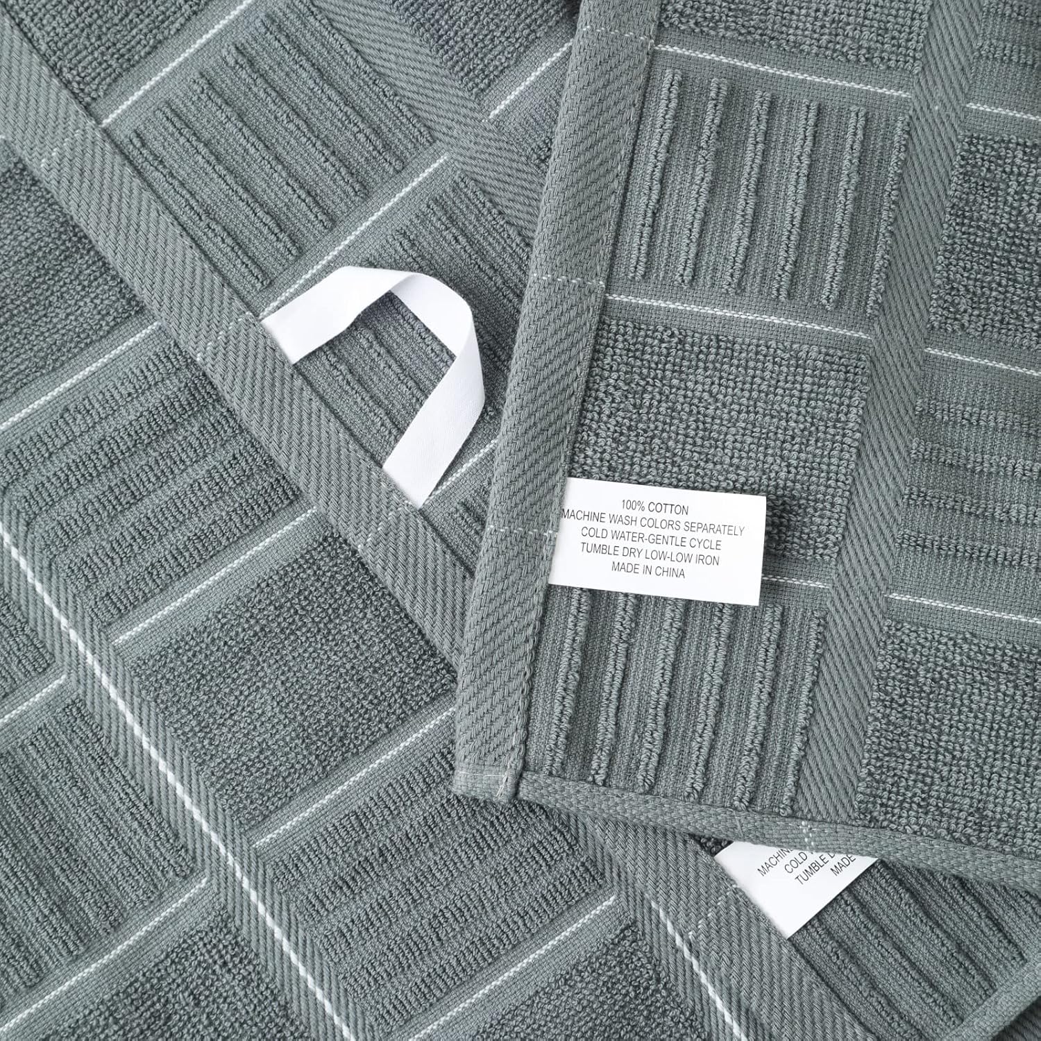 Glynniss Kitchen Towels and Dishcloths Set, Dish Towels and Dish Rags for Washing Dishes, for Cleaning Cooking Drying Pack of 8 (Grey)