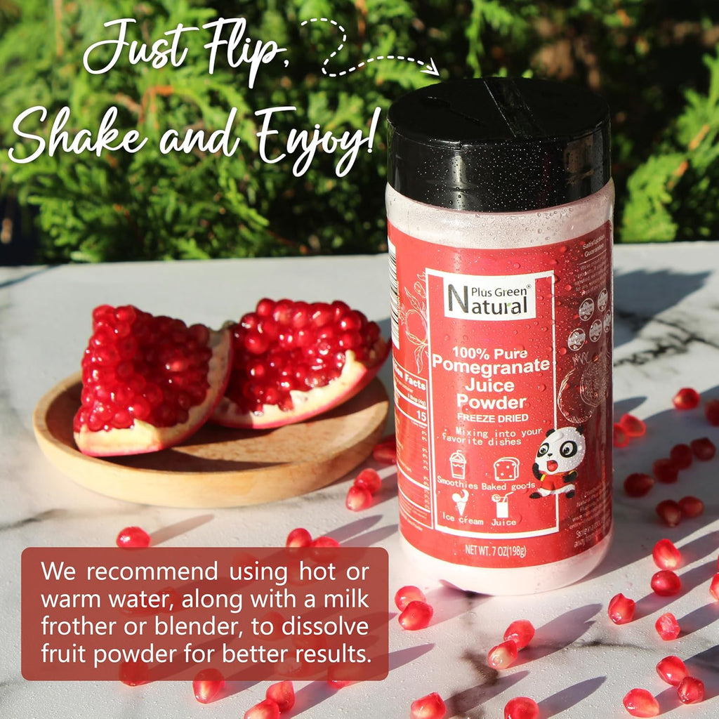 NPG Freeze-Dried Pomegranate Juice Powder 7 Oz, Seedless Fine Powder 100% Natural for Smoothies, Beverages, Baking, and Cooking, Vegan-Friendly, Light Pink Color