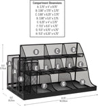 Mind Reader Countertop Organizer, 3-Tier Desktop Storage Rack, Office Breakroom Supply Caddy, Metal Mesh, Black