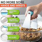 Spring Chef Dough Blender, Top Professional Pastry Cutter, Heavy Duty Baking Tool with Stainless Steel Blades, Medium Size, Aqua Sky