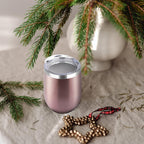 DOMICARE Stainless Steel Wine Tumbler Bulk with Lid, Personalized Rose Gold Insulated Tumblers Set, 12oz Travel Coffee Cups Pack of 16