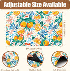 Dish Drying Mat Fruit Orange and Leaves Coffee Bar Mat for Countertop Absorbent Coffee Mat Rubber Backed Hide Stain Dish Drainer Rack Mat Coffee Maker Coffee Pot Dining Room Decor 11.8 x 19.7 Inch