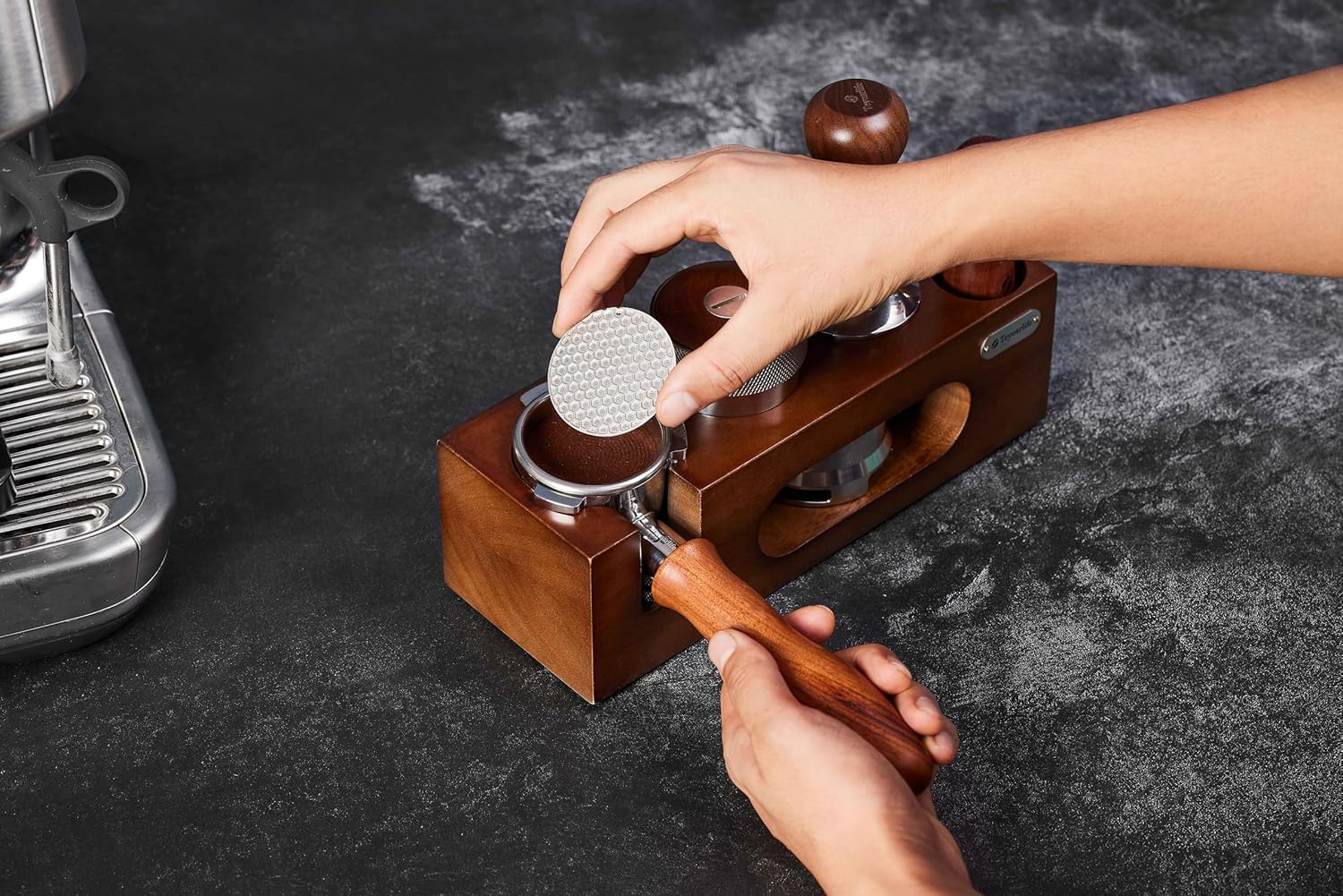 54mm Bottomless Portafilter for Breville Barista Express Pro Touch Bambino Infuser Espresso Accessorie produced with original porta filter as mold Not damage BES500's brewing head