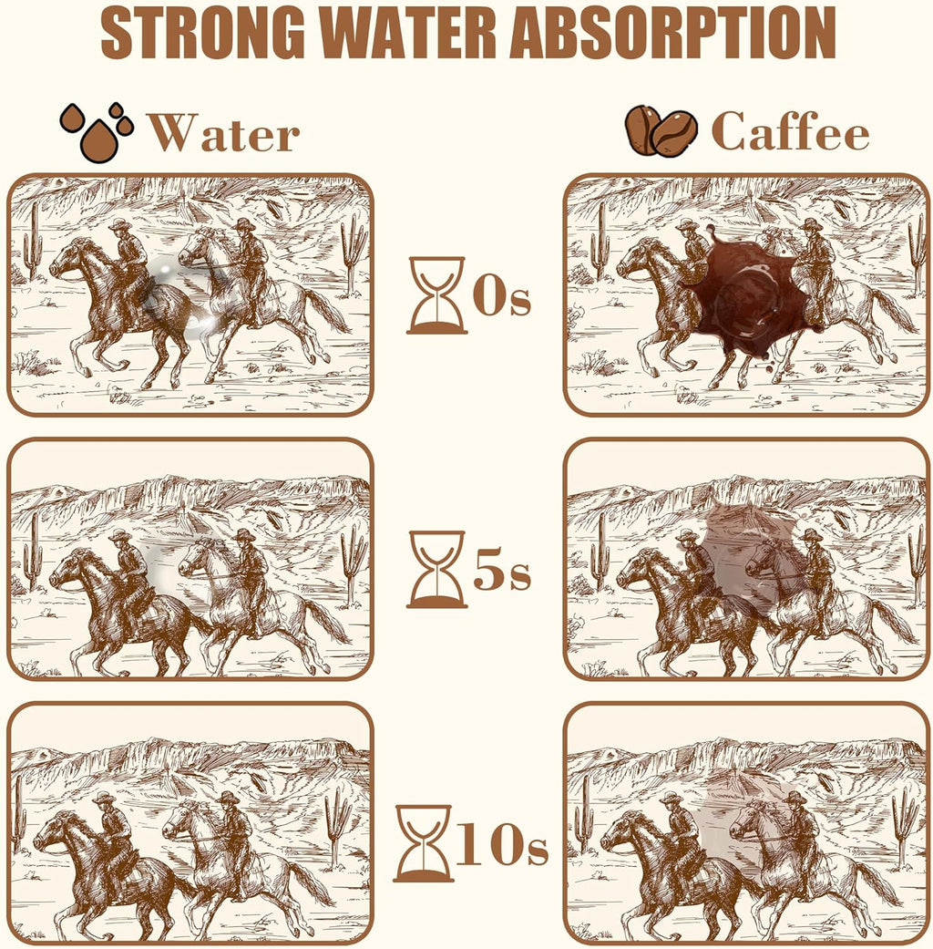 Dish Drying Mat Desert with Cowboys Coffee Bar Mat for Countertop Absorbent Rubber Backed Hide Stain Dish Drainer Rack Pad Espresso Machine Dining Room Decoration 11.8 x 19.7 Inch